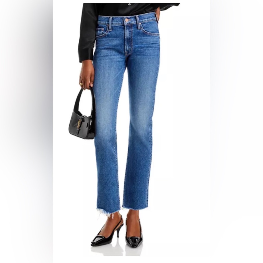 MOTHER Blue Straight Leg Jeans